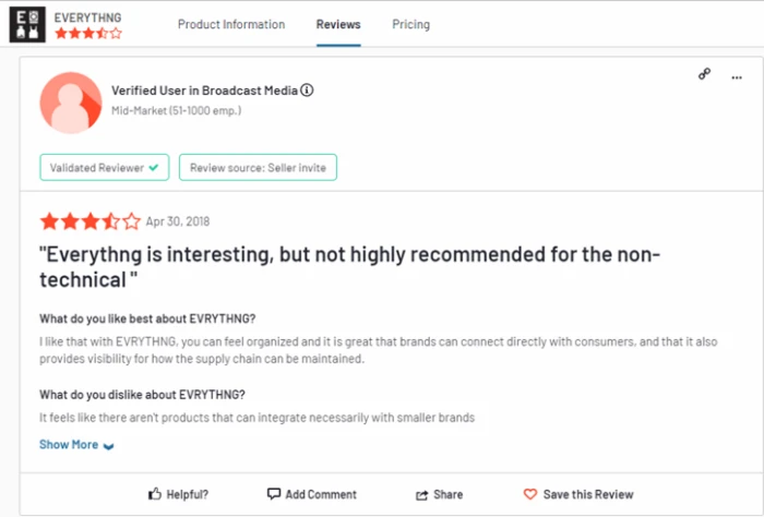 EVRYTHNG's Client Reviews