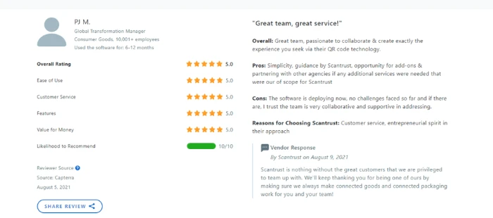 ScanTrust's Client Reviews